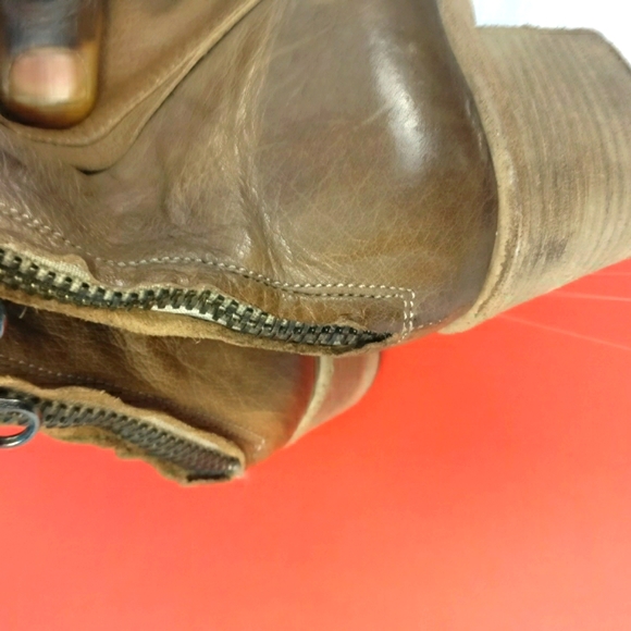 Nylo ALL LEATHER Welted Sole Stacked heel Ankle Boot Handmade in Europe 38Brown - Picture 8 of 16